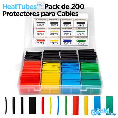 HeatTubes™: Pack de 180 Protectores para Cables