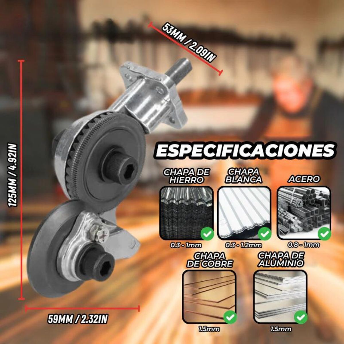 EdgeMaster™ - Adaptador para Cortar Hojalata